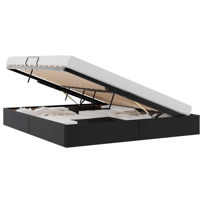 Cadru de pat otoman Negru 160 x 200 cm Piele artificială WALTI