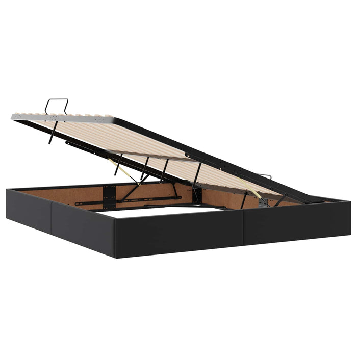 Cadru de pat otoman Negru 160 x 200 cm Piele artificială WALTI