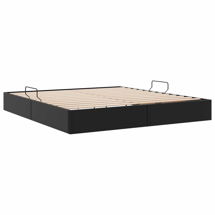 Cadru de pat otoman Negru 160 x 200 cm Piele artificială WALTI