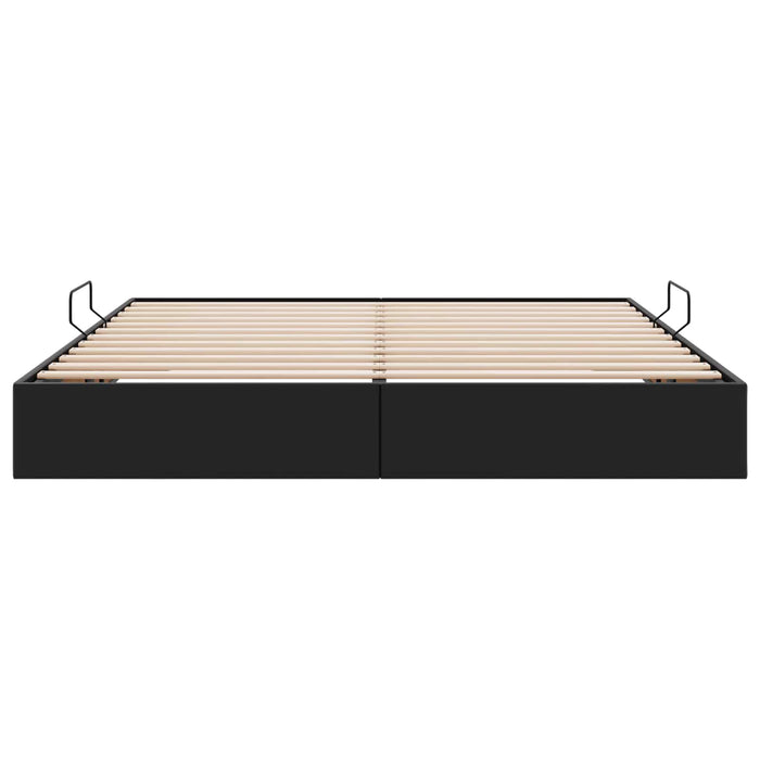 Cadru de pat otoman Negru 160 x 200 cm Piele artificială WALTI