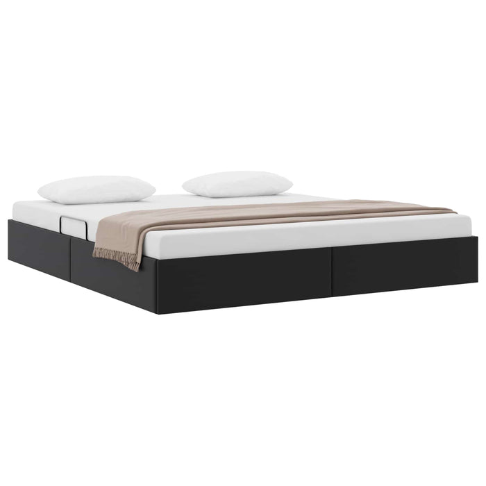 Cadru de pat otoman Negru 160 x 200 cm Piele artificială WALTI