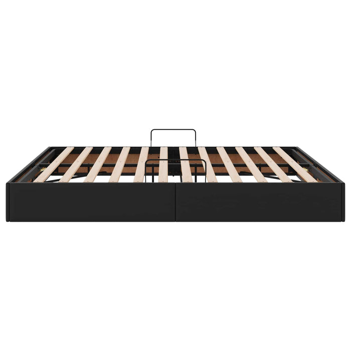 Cadru de pat otoman Negru 160 x 200 cm Piele artificială WALTI