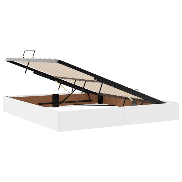 Cadru de pat otoman Alb pur 160 x 200 cm Piele artificială WALTI