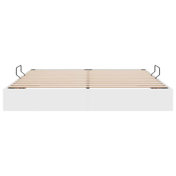 Cadru de pat otoman Alb pur 160 x 200 cm Piele artificială WALTI