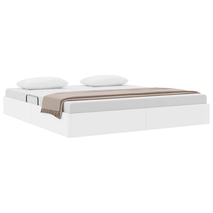 Cadru de pat otoman Alb pur 160 x 200 cm Piele artificială WALTI