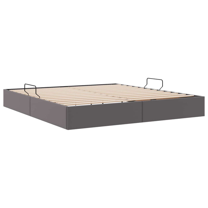 Cadru de pat otoman Gri 160 x 200 cm Piele artificială WALTI