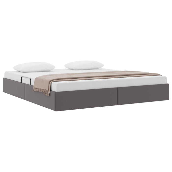 Cadru de pat otoman Gri 160 x 200 cm Piele artificială WALTI