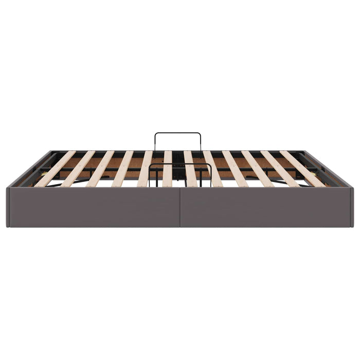 Cadru de pat otoman Gri 160 x 200 cm Piele artificială WALTI