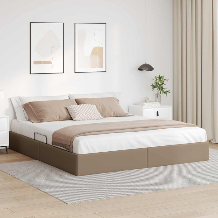 Cadru de pat otoman Cappuccino 160 x 200 cm Piele artificială WALTI