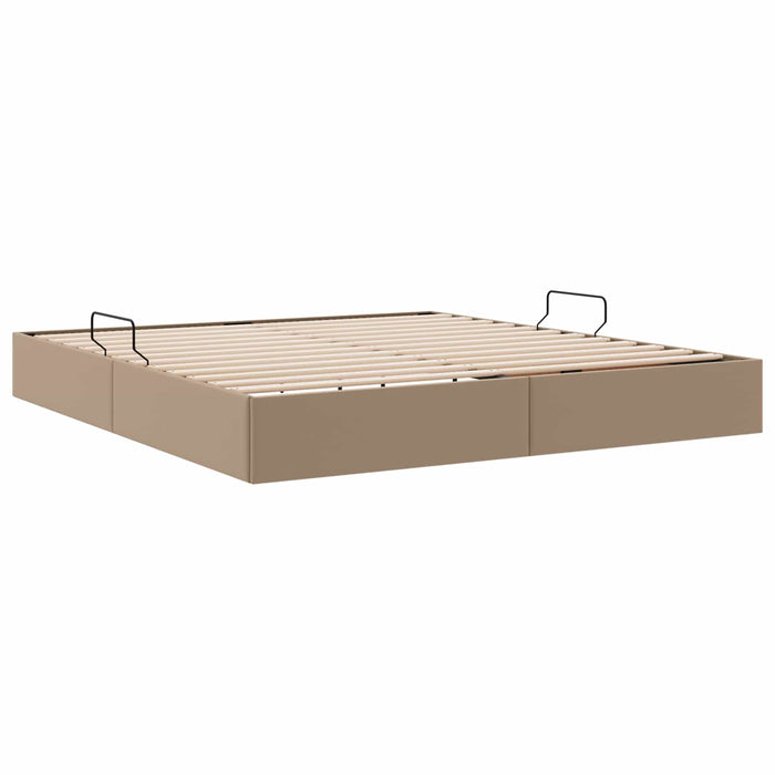Cadru de pat otoman Cappuccino 160 x 200 cm Piele artificială WALTI