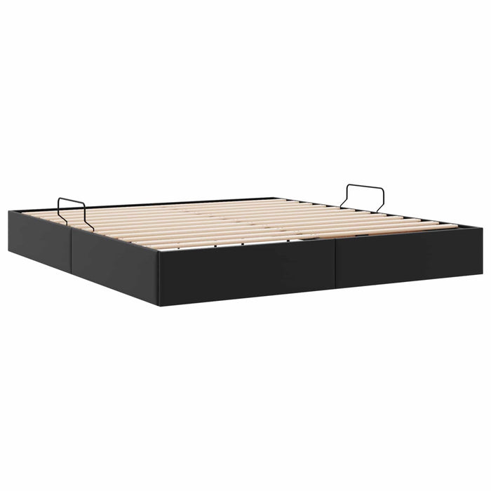 Cadru de pat otoman Negru 180 x 200 cm Piele artificială WALTI
