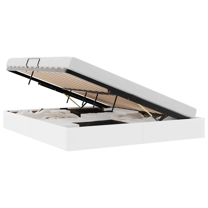 Cadru de pat otoman Alb pur 180 x 200 cm Piele artificială WALTI