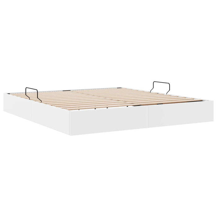 Cadru de pat otoman Alb pur 180 x 200 cm Piele artificială WALTI
