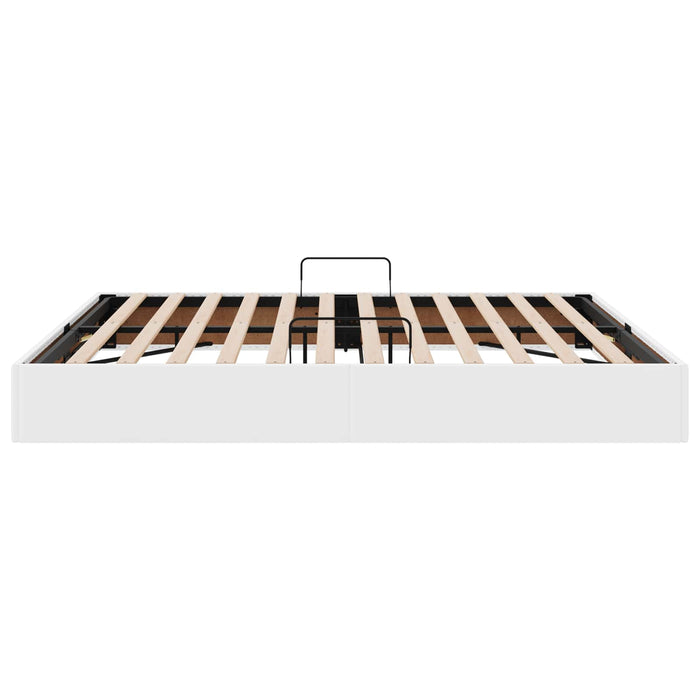 Cadru de pat otoman Alb pur 180 x 200 cm Piele artificială WALTI