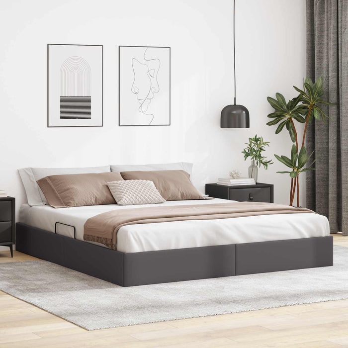 Cadru de pat otoman Gri 180 x 200 cm Piele artificială WALTI