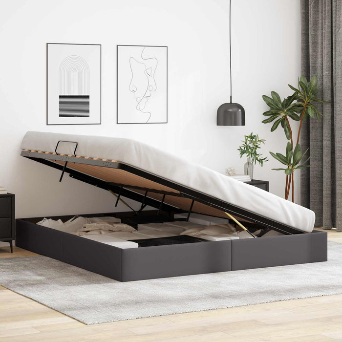 Cadru de pat otoman Gri 180 x 200 cm Piele artificială WALTI