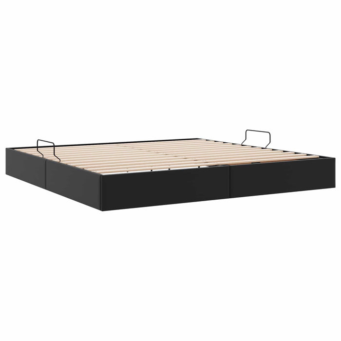Cadru de pat otoman Negru 200 x 200 cm Piele artificială WALTI