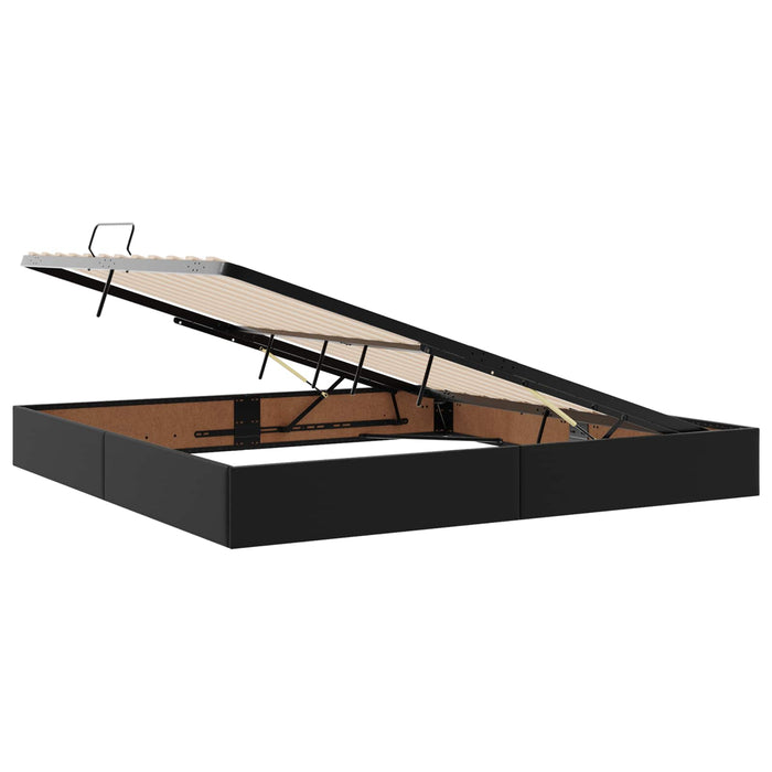 Cadru de pat otoman Negru 200 x 200 cm Piele artificială WALTI