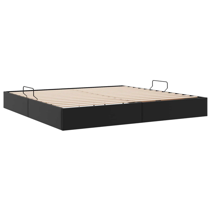 Cadru de pat otoman Negru 200 x 200 cm Piele artificială WALTI