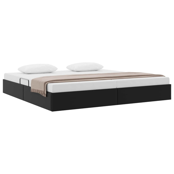 Cadru de pat otoman Negru 200 x 200 cm Piele artificială WALTI