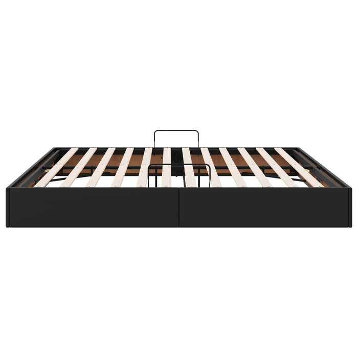 Cadru de pat otoman Negru 200 x 200 cm Piele artificială WALTI