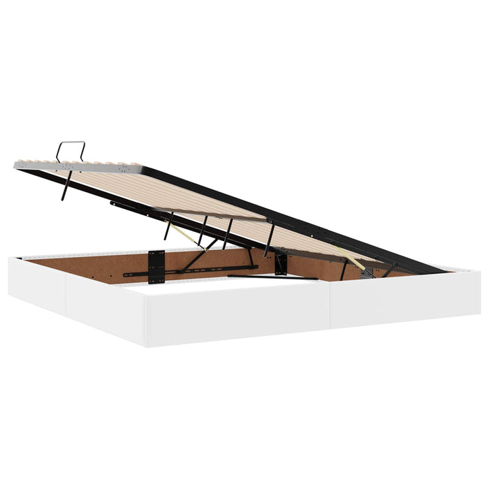 Cadru de pat otoman Alb pur 200 x 200 cm Piele artificială WALTI