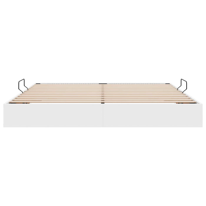 Cadru de pat otoman Alb pur 200 x 200 cm Piele artificială WALTI