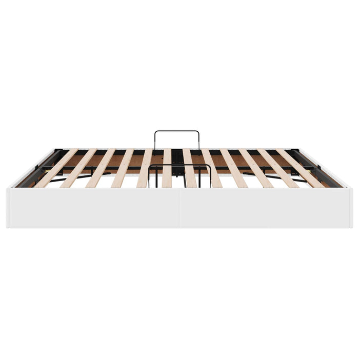 Cadru de pat otoman Alb pur 200 x 200 cm Piele artificială WALTI