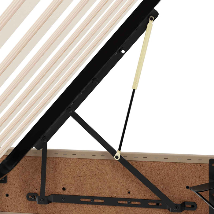 Cadru de pat otoman Cappuccino 200 x 200 cm Piele artificială WALTI