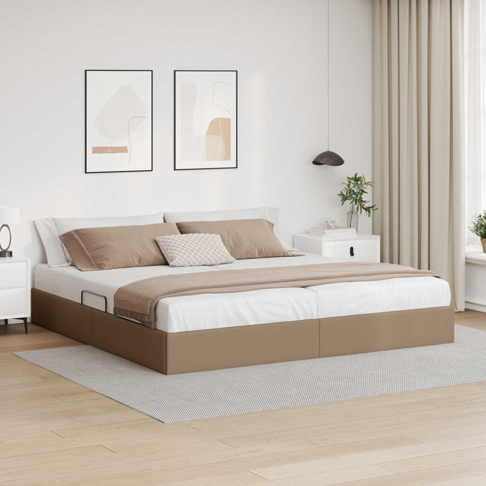 Cadru de pat otoman Cappuccino 200 x 200 cm Piele artificială WALTI