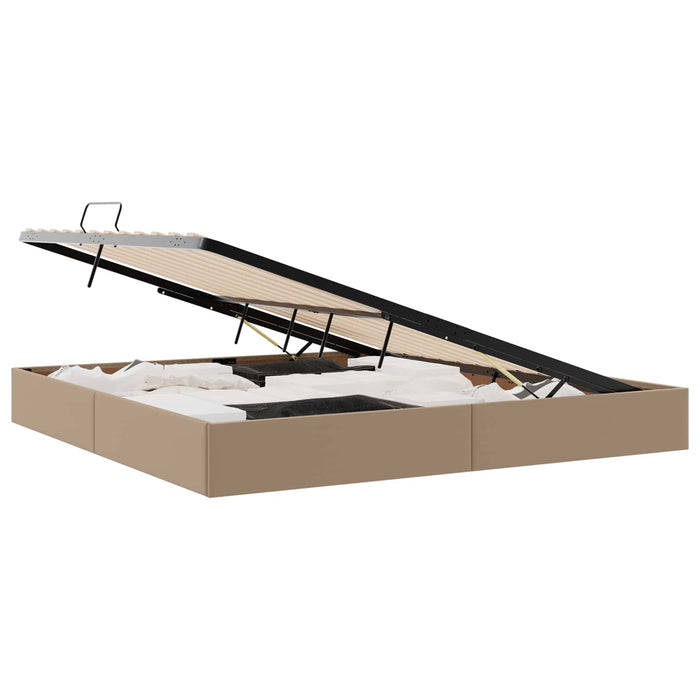 Cadru de pat otoman Cappuccino 200 x 200 cm Piele artificială WALTI