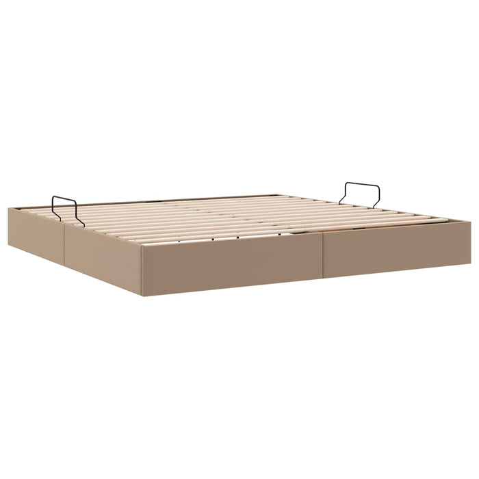 Cadru de pat otoman Cappuccino 200 x 200 cm Piele artificială WALTI