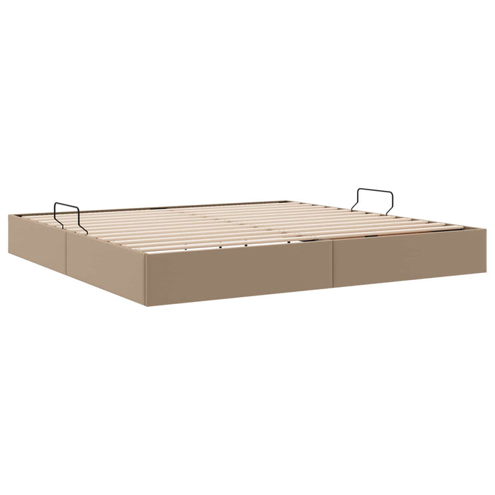 Cadru de pat otoman Cappuccino 200 x 200 cm Piele artificială WALTI
