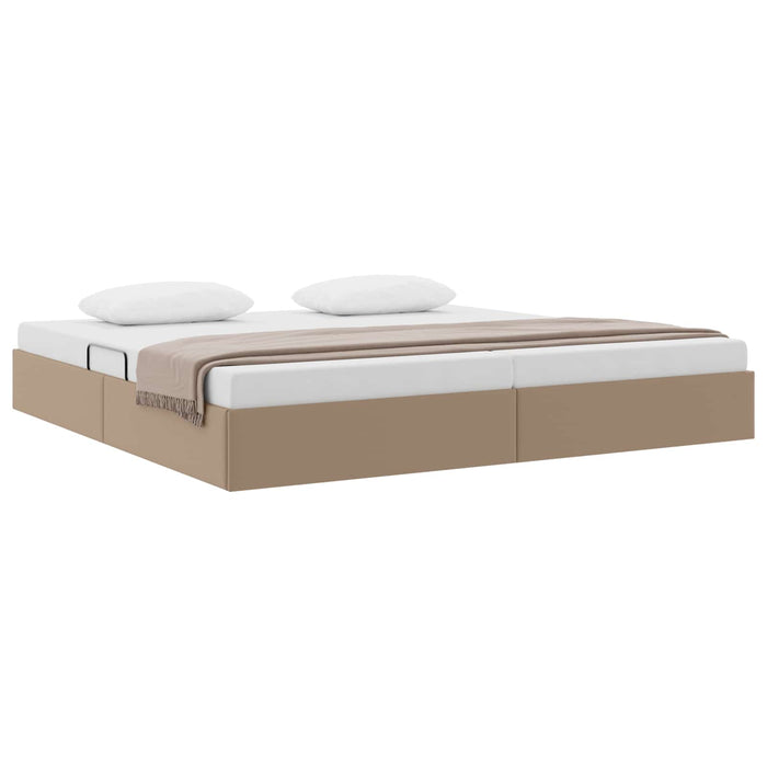 Cadru de pat otoman Cappuccino 200 x 200 cm Piele artificială WALTI