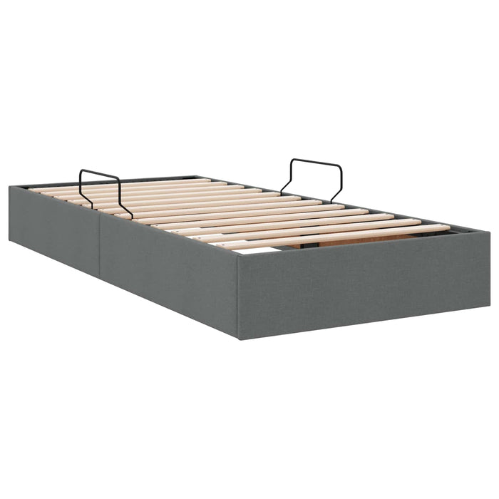 Cadru de pat otoman Gri închis 90 x 190 cm țesătură WALTI