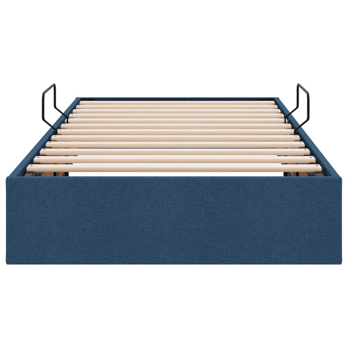Cadru de pat otoman cu depozitare albastru 90 x 190 cm țesătură WALTI