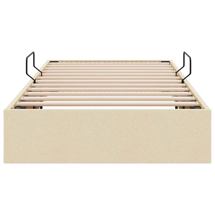 Cadru de pat otoman cu depozitare Creme 90 x 200 cm țesătură WALTI