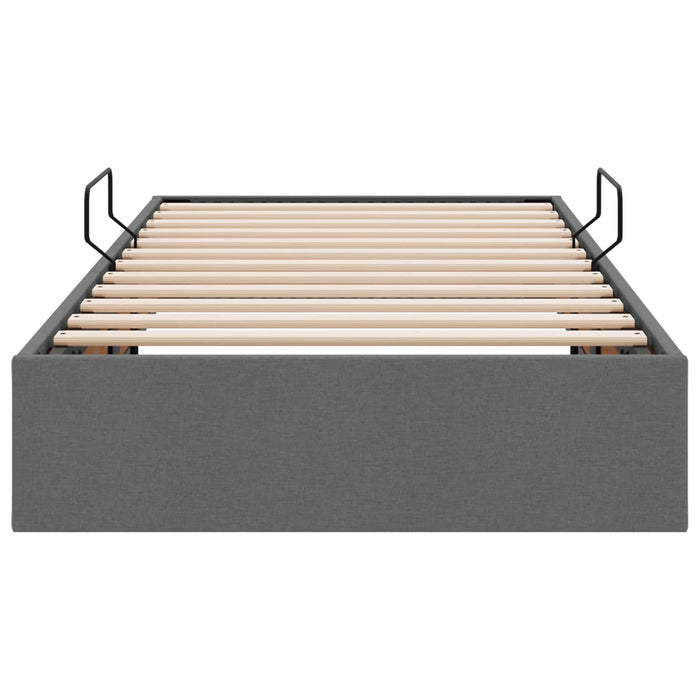 Cadru de pat otoman Gri închis 100 x 200 cm țesătură WALTI