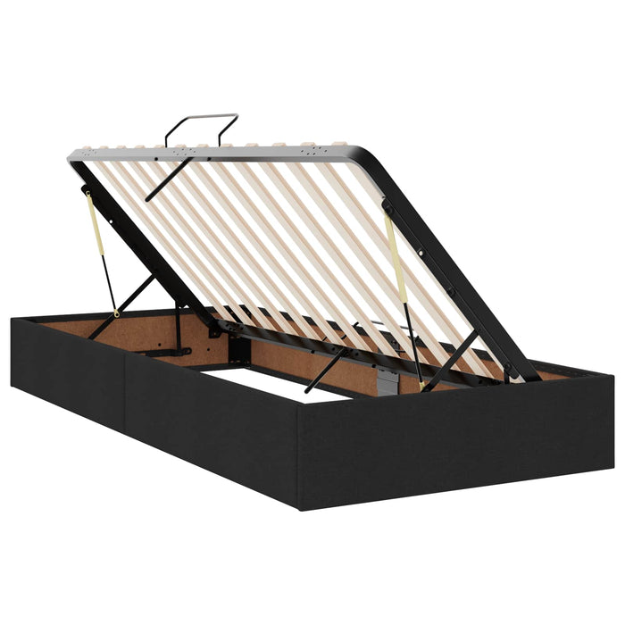 Cadru de pat otoman cu depozitare Negru 100 x 200 cm țesătură WALTI