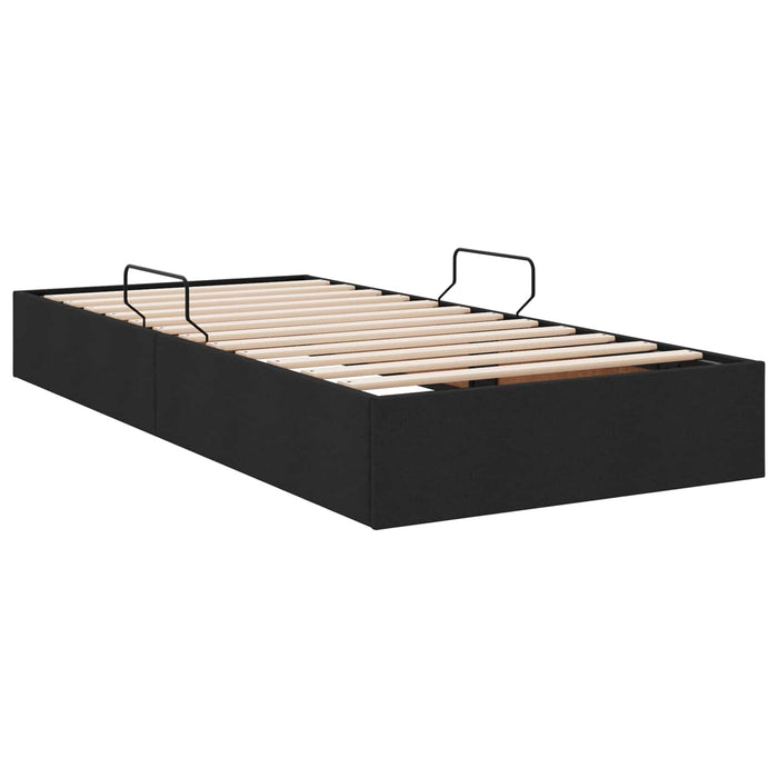 Cadru de pat otoman cu depozitare Negru 100 x 200 cm țesătură WALTI