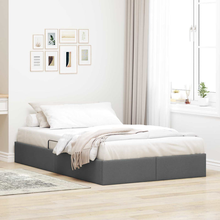 Cadru de pat otoman Gri închis 120 x 190 cm țesătură WALTI