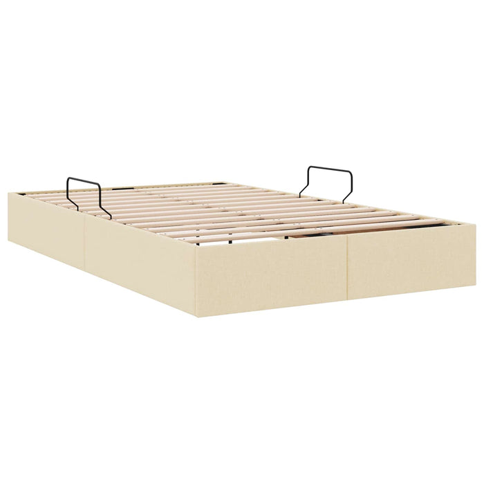 Cadru de pat otoman cu depozitare Creme 120 x 200 cm țesătură WALTI