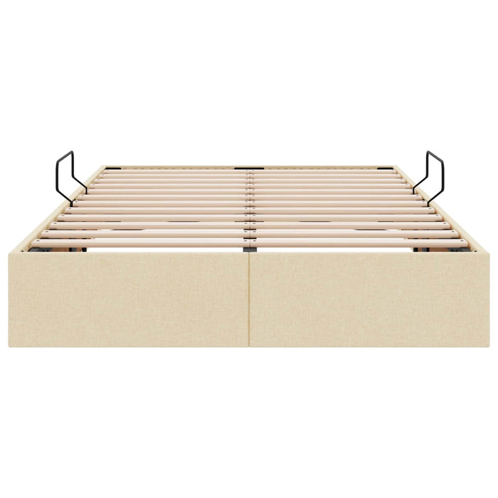 Cadru de pat otoman cu depozitare Creme 120 x 200 cm țesătură WALTI