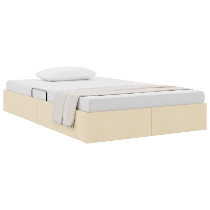 Cadru de pat otoman cu depozitare Creme 120 x 200 cm țesătură WALTI