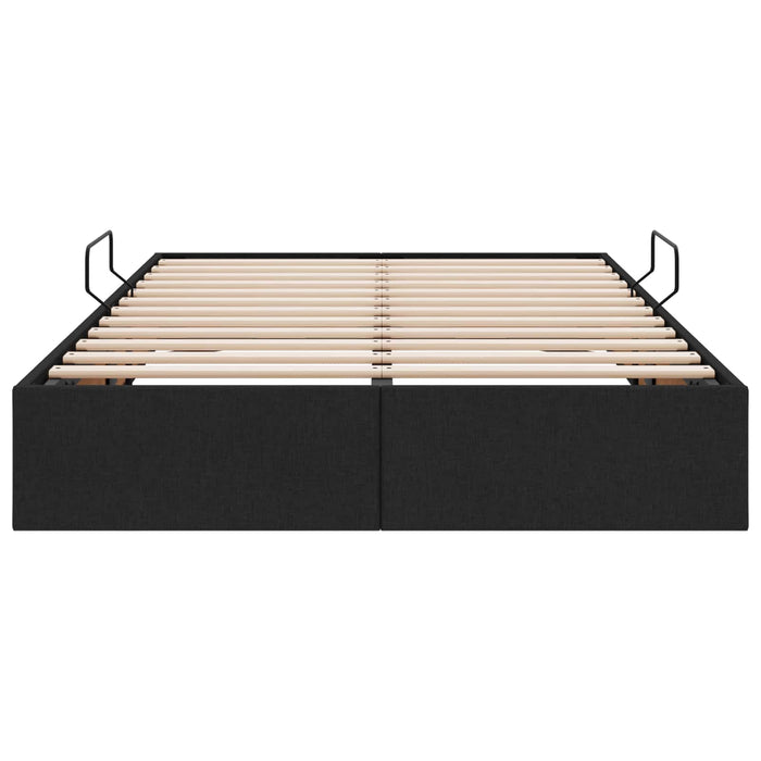 Cadru de pat otoman cu depozitare Negru 120 x 200 cm țesătură WALTI