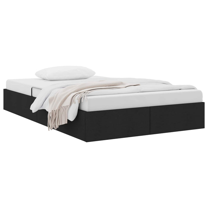 Cadru de pat otoman cu depozitare Negru 120 x 200 cm țesătură WALTI