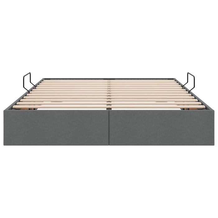 Cadru de pat otoman Gri închis 140 x 190 cm țesătură WALTI