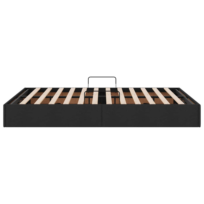 Cadru de pat otoman cu depozitare Negru 140 x 190 cm țesătură WALTI