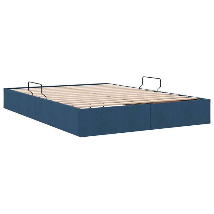 Cadru de pat otoman albastru 140 x 190 cm țesătură WALTI