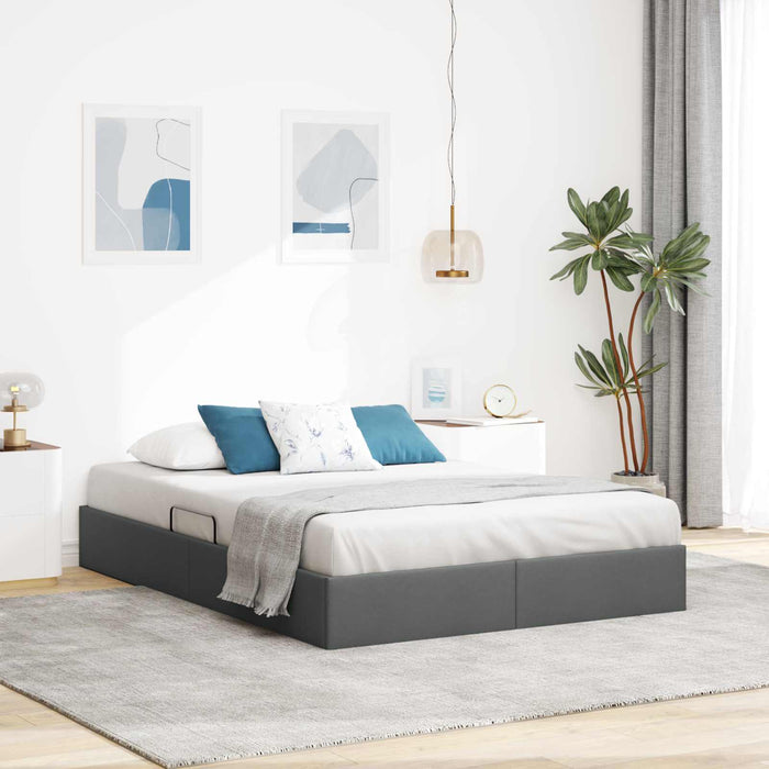 Cadru de pat otoman Gri închis 140 x 200 cm țesătură WALTI